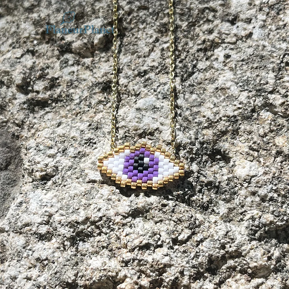 FlaneurPlanet TS Fans Merch Gifts الأرجواني Guardian Eye Necklace Aureate الفولاذ المقاوم للصدأ للفتيات