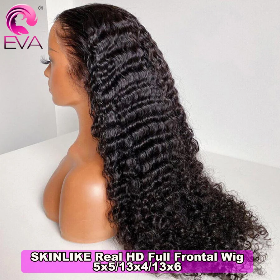 Eva Deep Wave Frontal Wig 13x6 HD Lace Front Human Hair Wigs For Women 5x5 HD Lace Closure Wig Human Hair PrePlucked Ready To Go