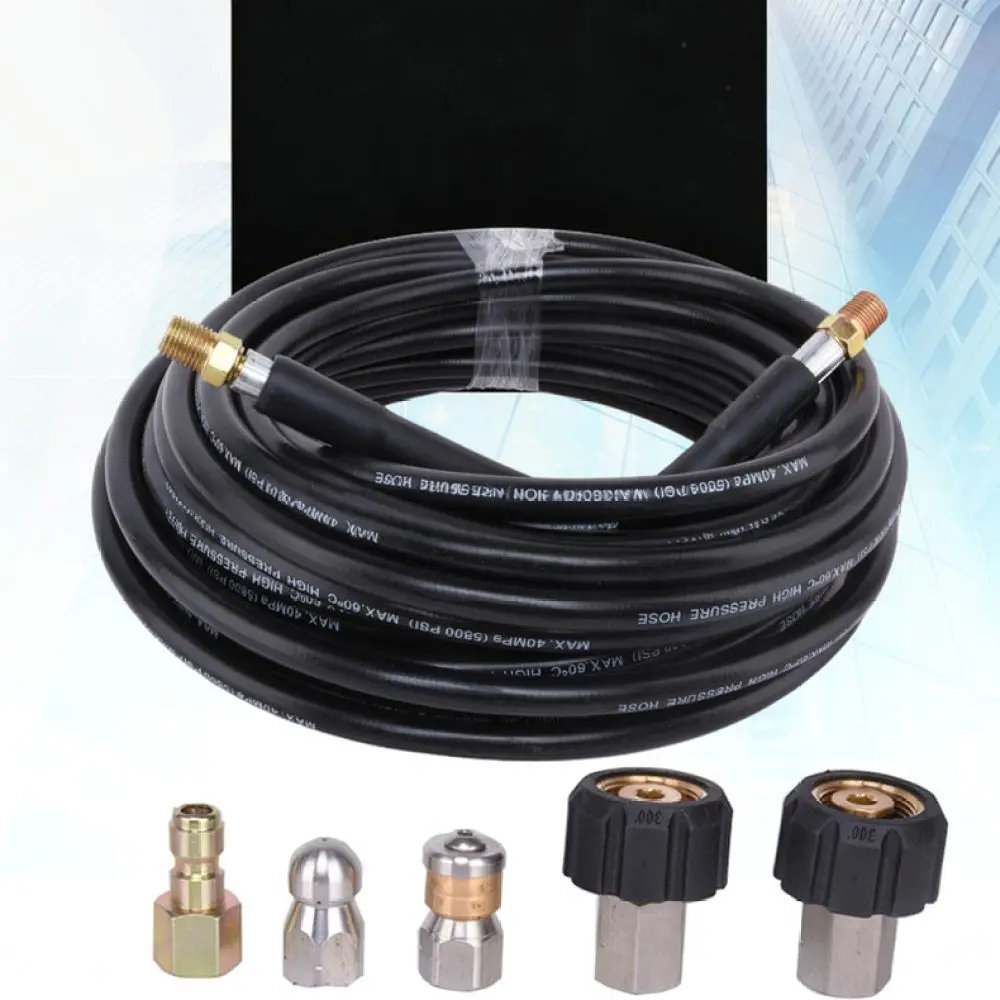 High Pressure Water Sewer Cleaner Kit For Pressure Washer Hose Extension Pipe Dredging Nozzle Drain Maintenance Accessory