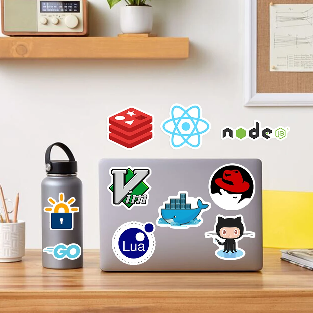 Funny Development Stickers Programming Java JS Php Docker Html Application Decorative Decal for Laptop Phone Luggage Waterproof