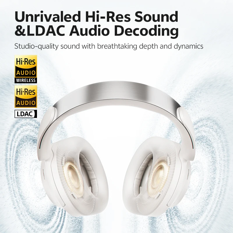 QCY H3S -56dB التكيف ANC فوق الأذن سماعة Hi-Res LDAC صوت محلي سماعة لاسلكية بلوتوث 6.0 المزدوج سائق 102H سماعة #3