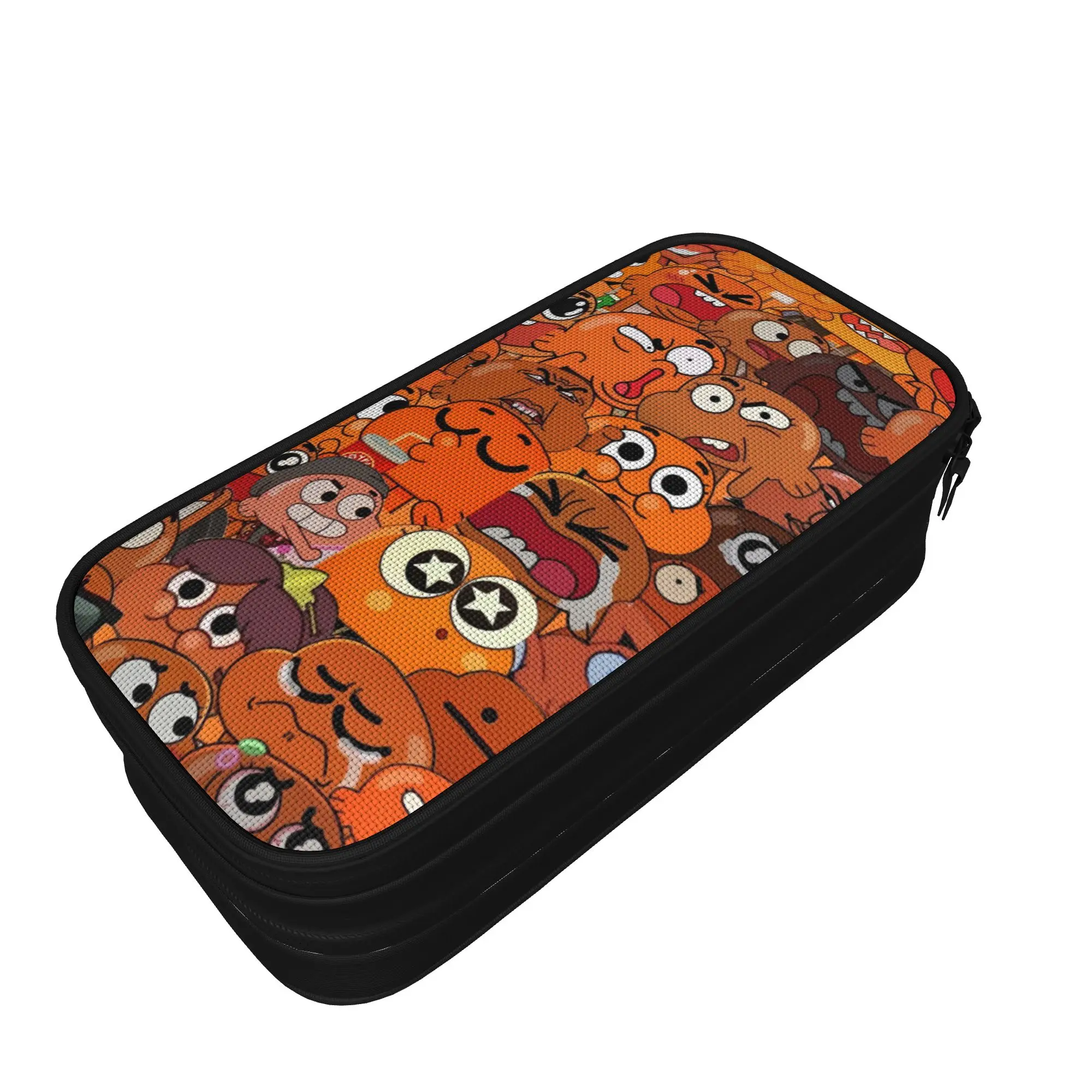 Fashion Gumballs Darwin Face Cartoon  Pencil Case  Pencil Box for Girl Boy Big Capacity Bags Students School Gifts Stationery