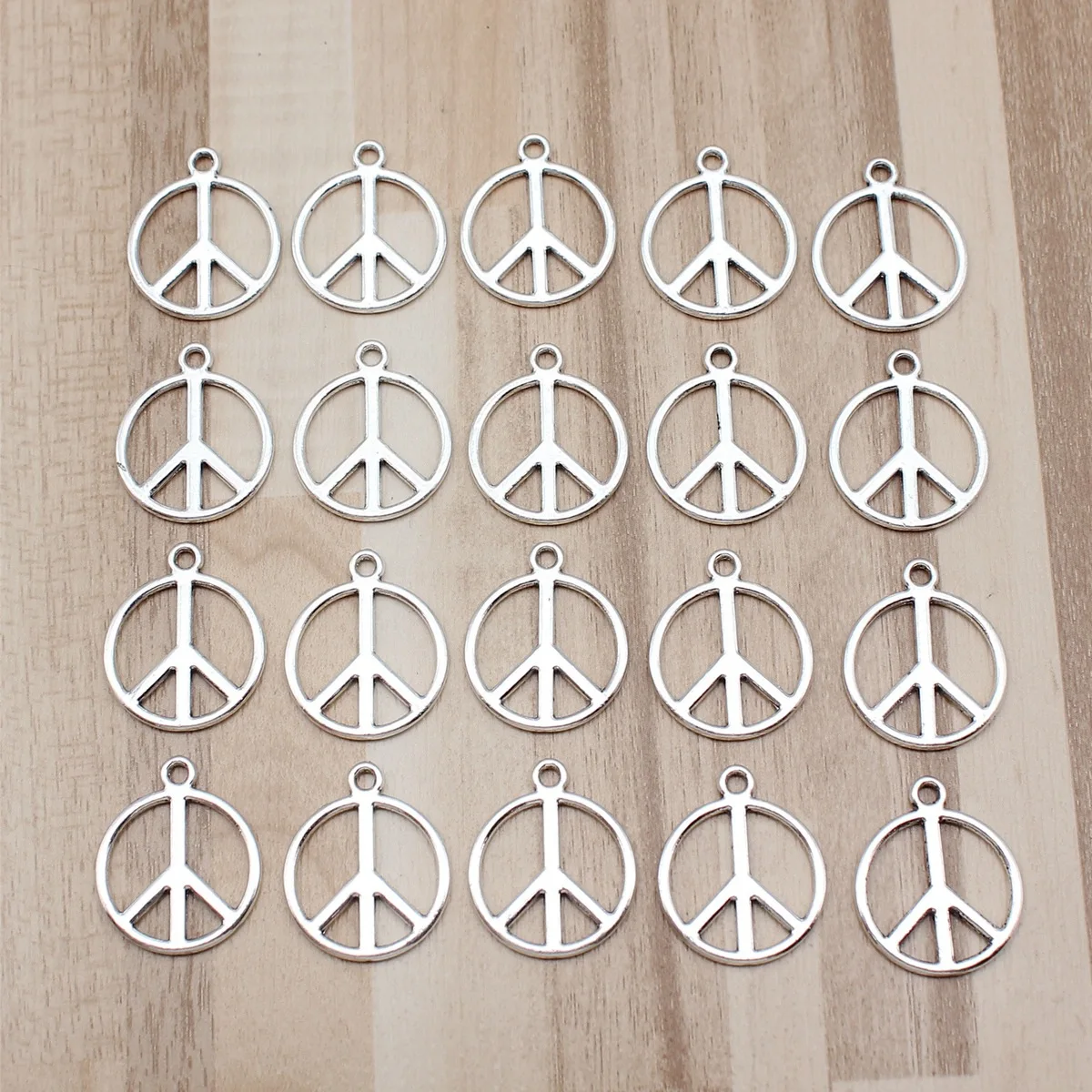 IFOCUS 20pcs/Lot Peace Charms For DIY Jewelry Making Zinc Alloy 21x17mm/0.83x0.67inch