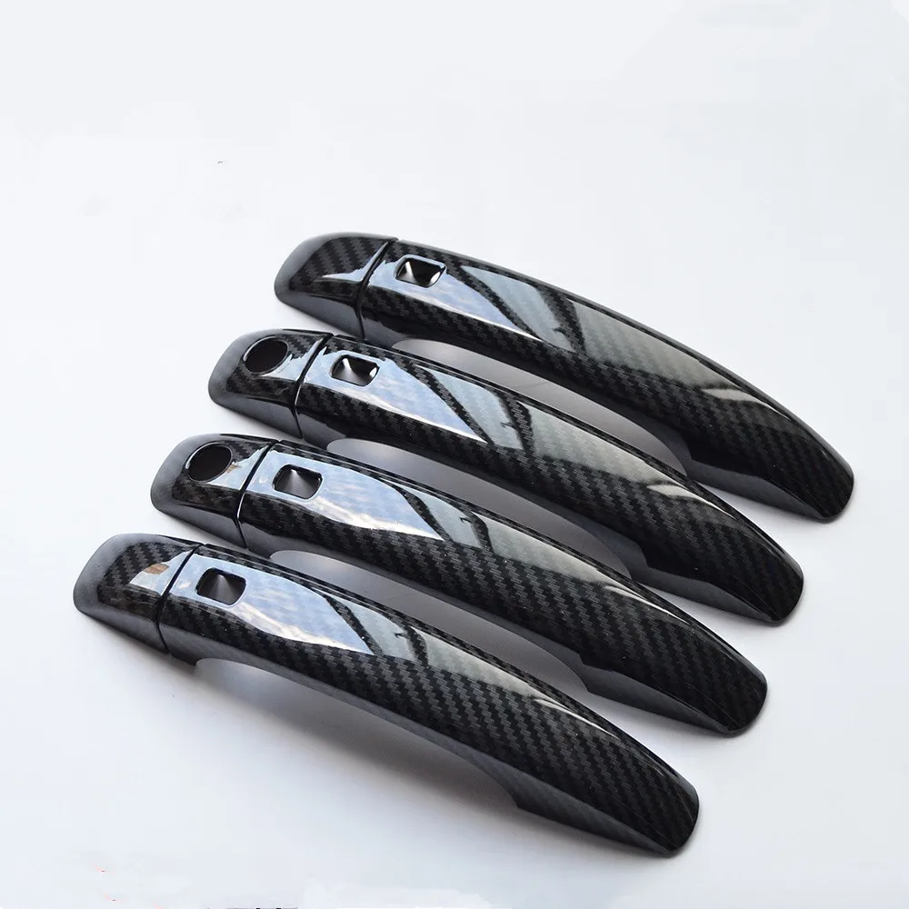 1 Set Carbon Fiber Printed Car Door Handle Door Bowl Sticker Cover for Audi Q5 2009 2010 2011 2012 2013 2014 2015 Styling