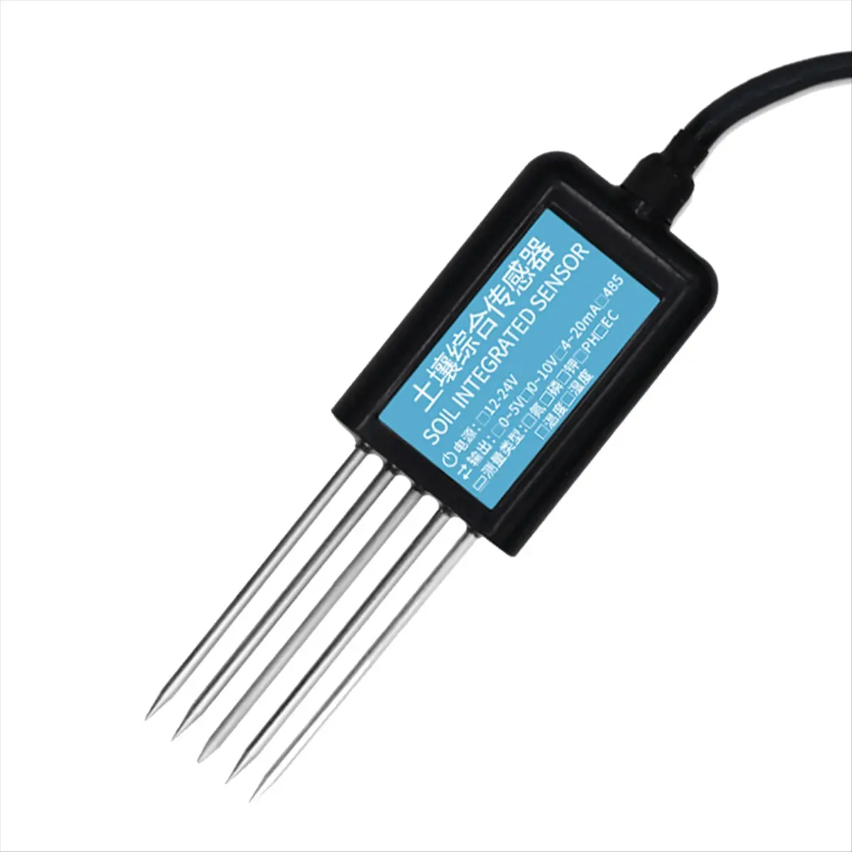 DT38 7 in 1 RS485 Soil Temperature Humidity Sensor PH Conductivity Nutrient Salt Nitrogen Phosphorus Potassium Transmitter