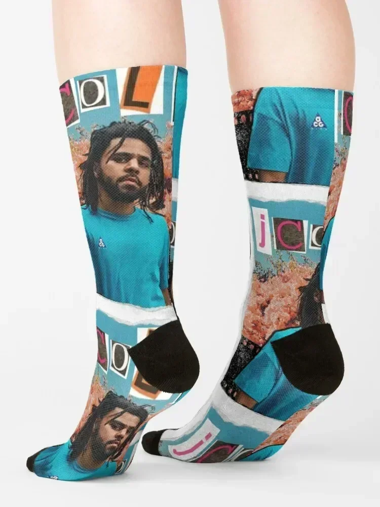 J. Cole Scrapbook Effect Socks hip hop luxury kawaii luxe Socks Ladies Men's