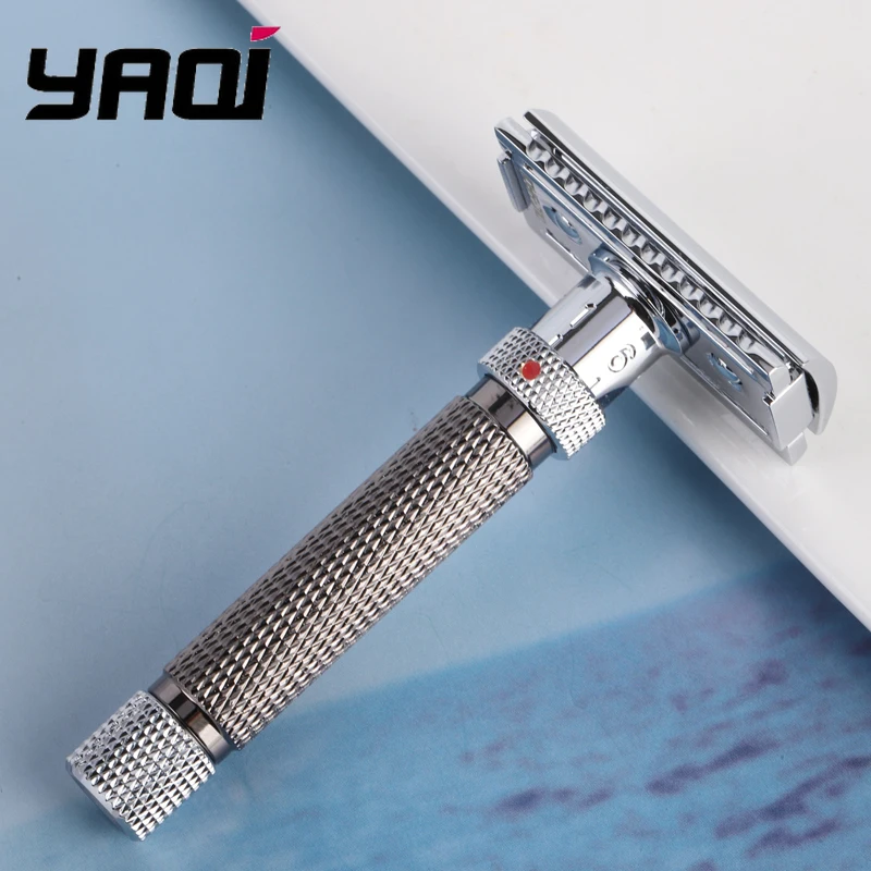 YAQI the Final Cut Safety Razor Adjustable Chrome & Gunmetal 81g Brass Handle Precision Shaving Tool for Barber Grade