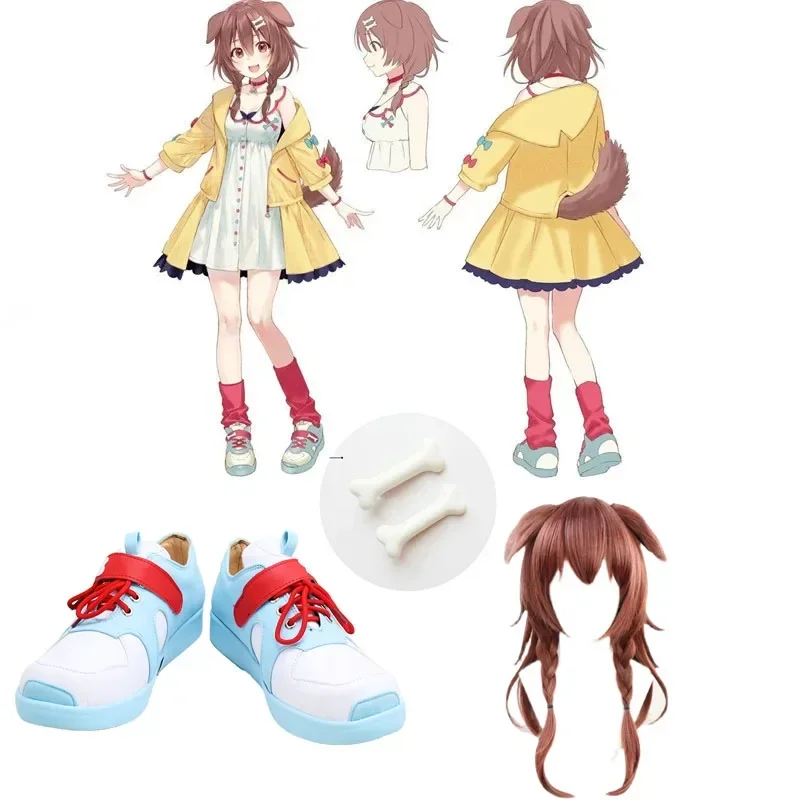 New 2025 VTuber Inugami Korone Wig Shoes Cute Women's Halloween Carnival Boots Custom Made Cosplay Accessories cust 94ly