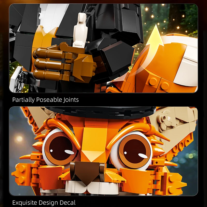 1212pcs Magic Animals Fox Magician DIY Building Block Set Puzzle Building Toys for Kids Adults STEM Creative Holiday Gifts Decor view 6
