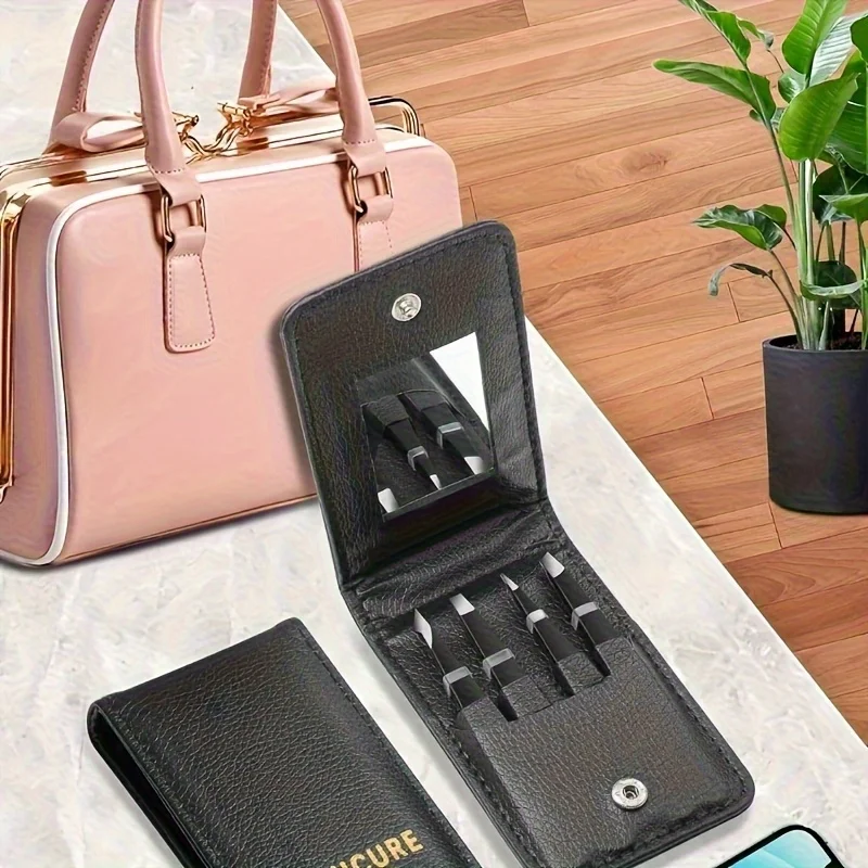 Set di pinzette per sopracciglia in acciaio inossidabile da 4 pezzi con nastro a doppia palpebra e custodia - Strumenti professionali per trucco per l'estensione delle ciglia