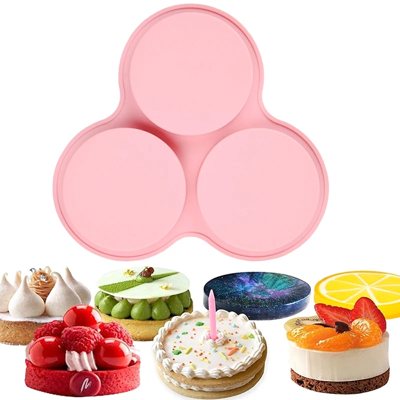 Molde de silicona antiadherente para freidora de aire, forma redonda, 3 cavidades, sartén para huevos, vaporera, herramienta de cocina para huevos fritos