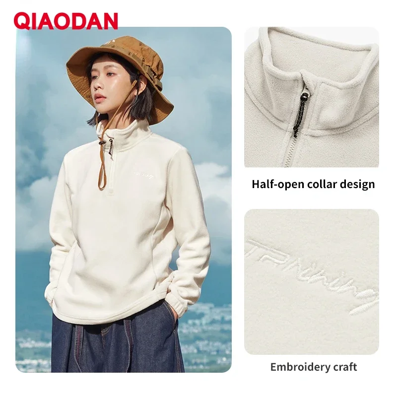 Qiaodan เสื้อสเวตเตอร์สำหรับผู้หญิง, เสื้อวอร์มเนื้อผ้านุ่มสบายเหมาะสำหรับใส่ไปทำงานกลางแจ้ง XWD42221356 2023แฟชั่นแบบใหม่ในฤดูใบไม้ร่วง