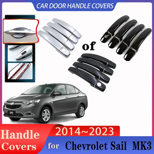 Para Chevrolet sail 3 MK3 Aveo 2014 ~ 2022 2015 manijas de puerta de coche cubiertas antioxidantes decoración protectora contra arañazos Exterior accesorios de coche
