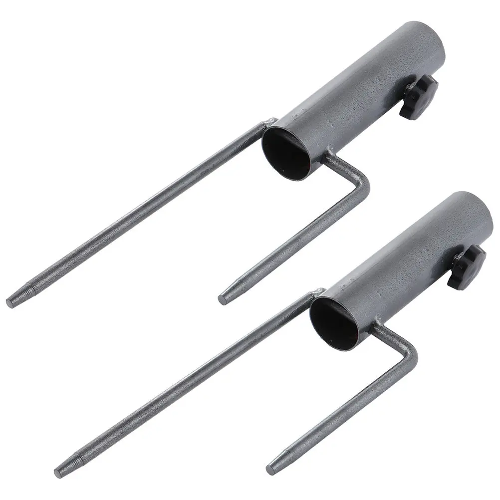 2Pcs Beach Umbrella Anchor Spike Heavy Duty Steel Parasol Ground Insert for Garden Patio Courtyard Outdoor Umbrella Stand Sand