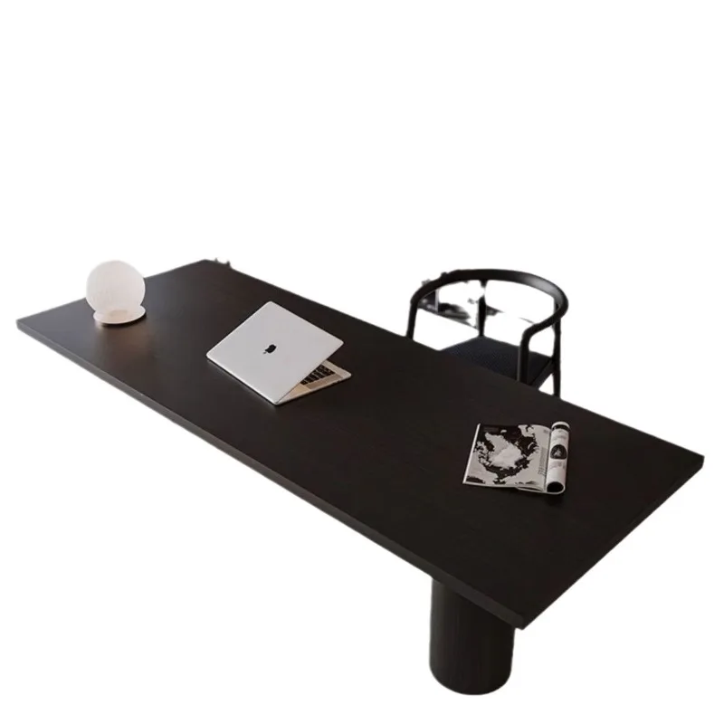 

Italian minimalist desk sofa back long table solid wood