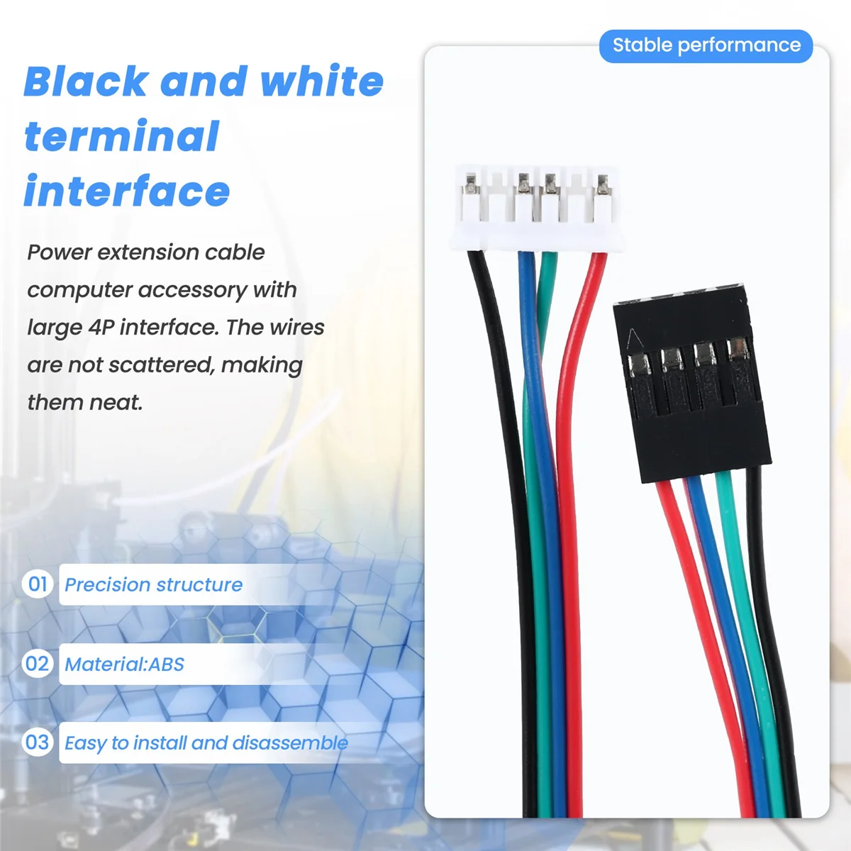 สายเคเบิลขยาย NEMA 17 Stepper Motor 1 ม. ยาว 4 6 Pin 3D Printer