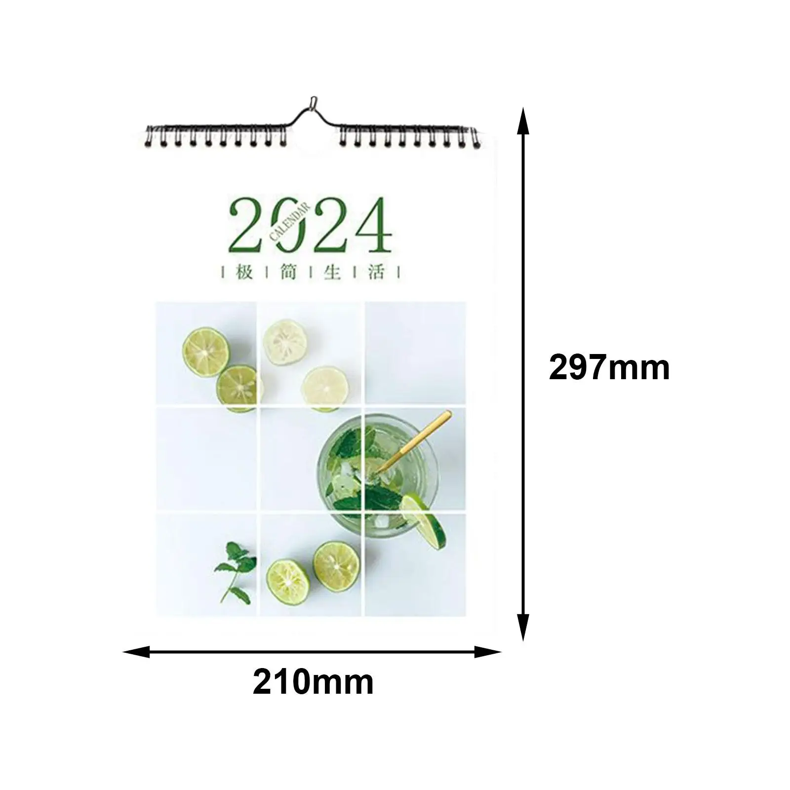 ปฏิทิน2024ขด2024 2023ธ.ค. พร้อมตะขอปฏิทินออฟฟิศ2อันสำหรับวันหยุดปีใหม่บ้านห้องนั่งเล่นธุรกิจ