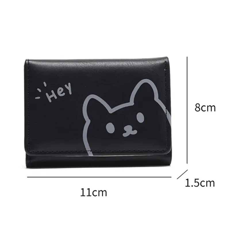 Cat Wallets for Women Fashion Cute Cartoons Luxury Women's Small Wallet Leather Short Card Hold Package Female Wallet Coin Purse