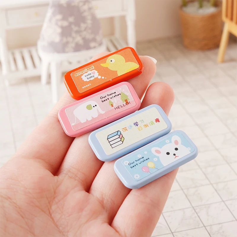 1:12 Dollhouse Miniature Stationery Box Pencil Case Storage Box Model Decor Toy Doll House Accessories Kid Play Toy