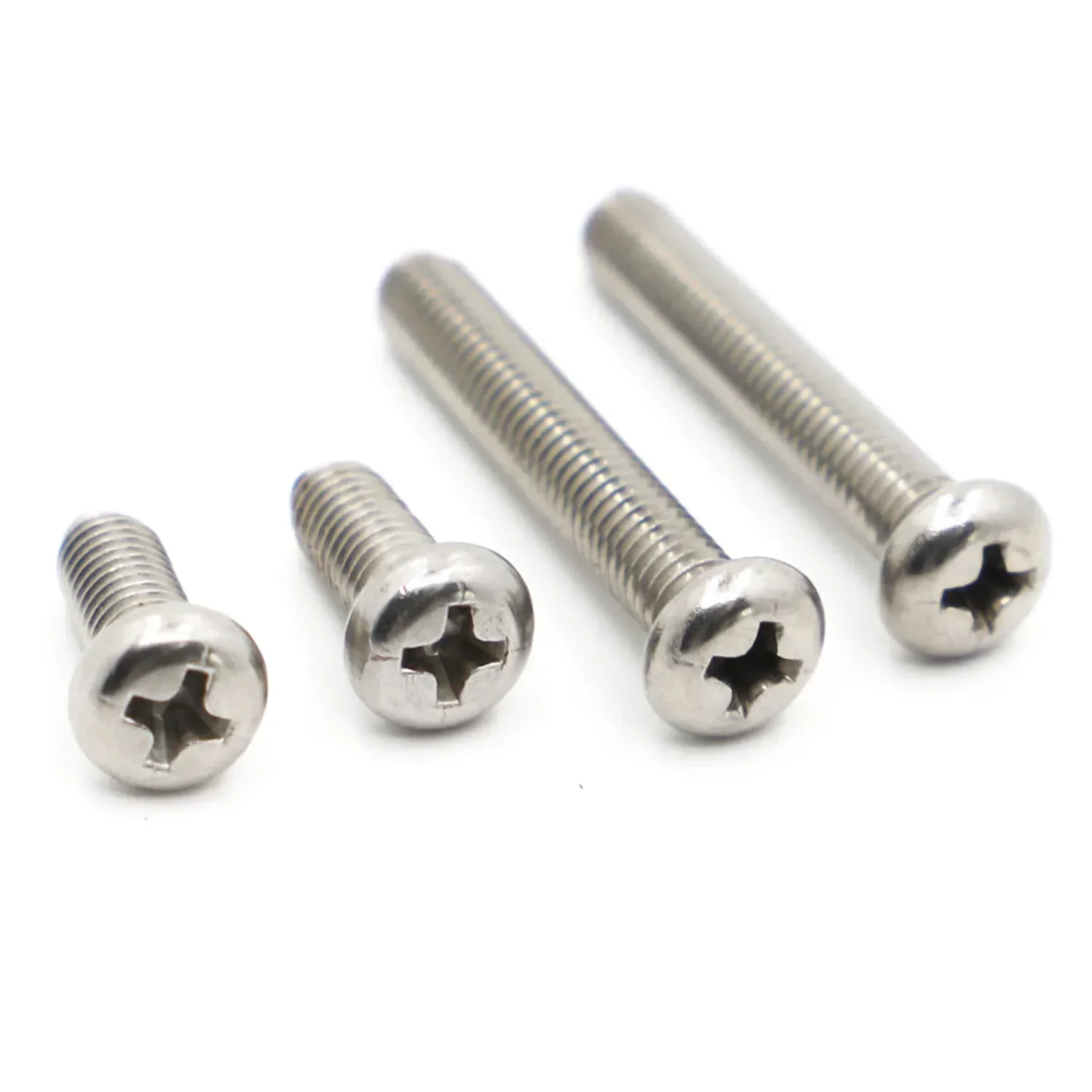 50P M1-1.2-1.4-1.6-2-2.5-3-4-5-6-8 GB818 304 Stainless Steel Cross Phillips Round Pan Head Wood Machine thread small Screw Bolt