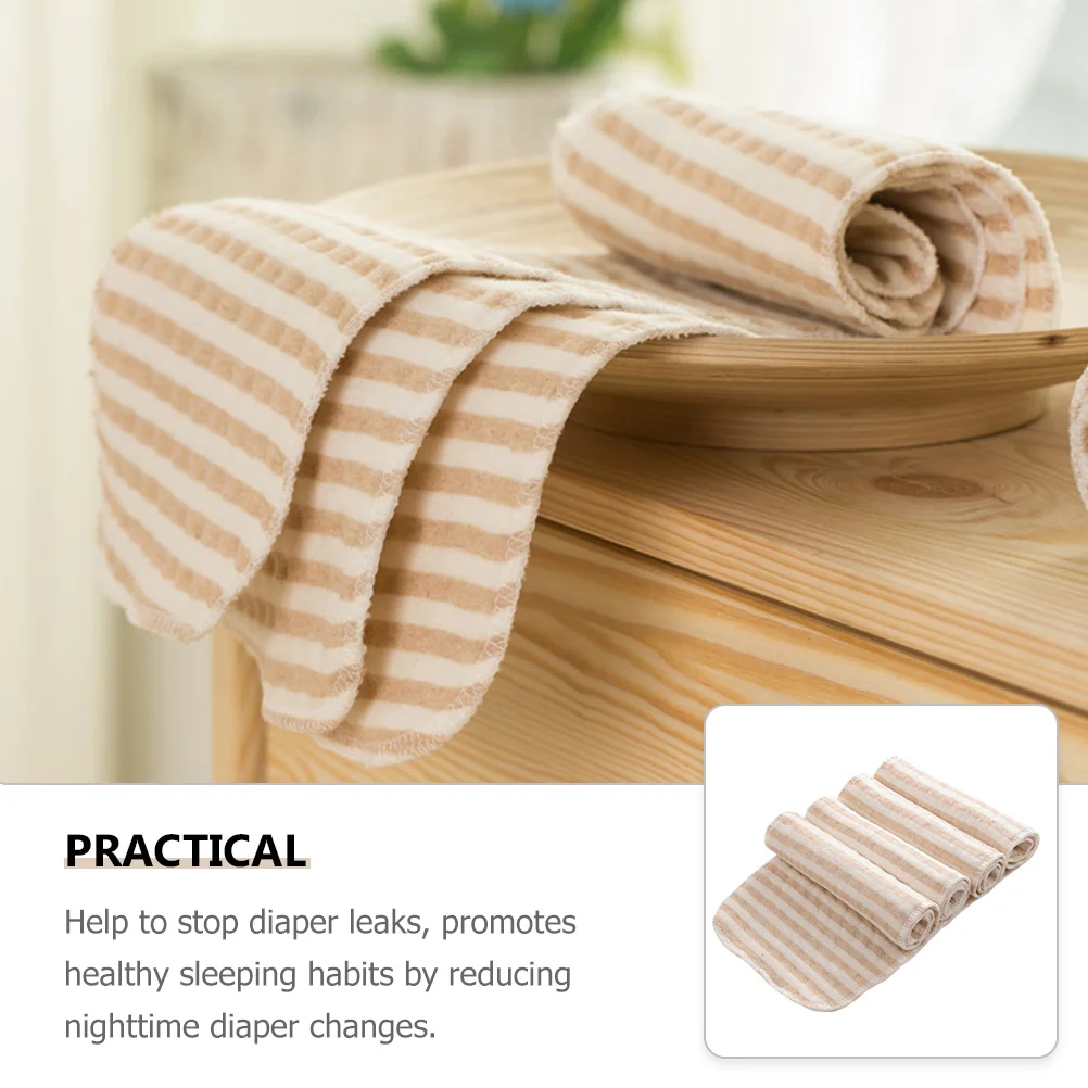 

4Pcs Leak-Resistant Infant Booster Pad Reusable Cloth Diapers Nighttime Diaper Leaks Baby Cloth Diaper Inserts Washable Booster