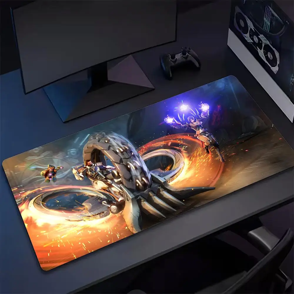 Anime Skyforge Mouse Pad Keyboard Desk Mats, Kawai Rubber, Non-Slip Desk Mat, XXL90x40cm