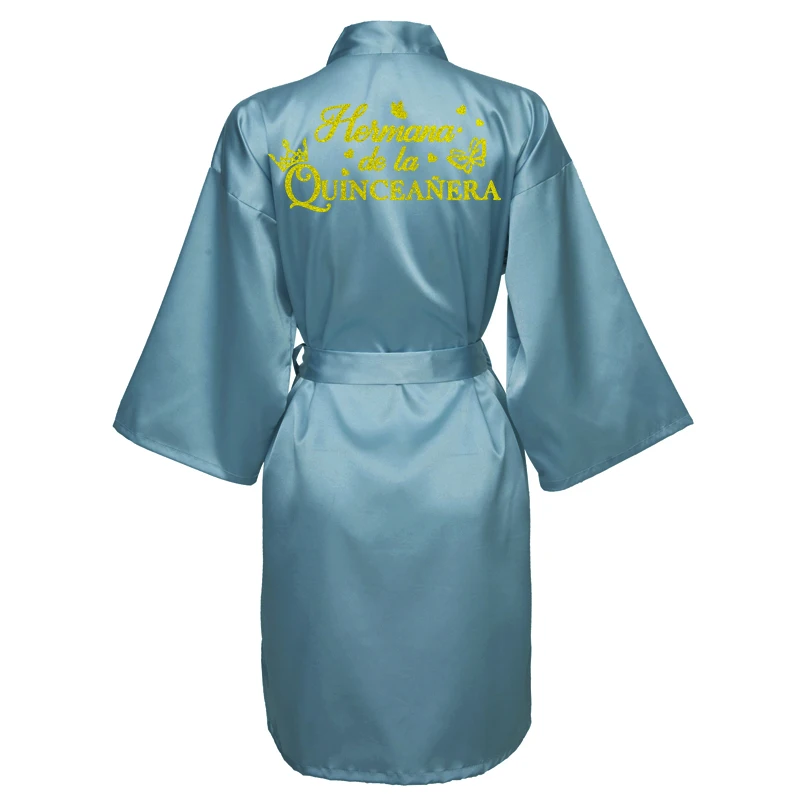 Mis15 Años Robe 15 Years Girl Birthday Party Robes Quinceanera Robe Mis XV Bathrobe Silkly Nightgown