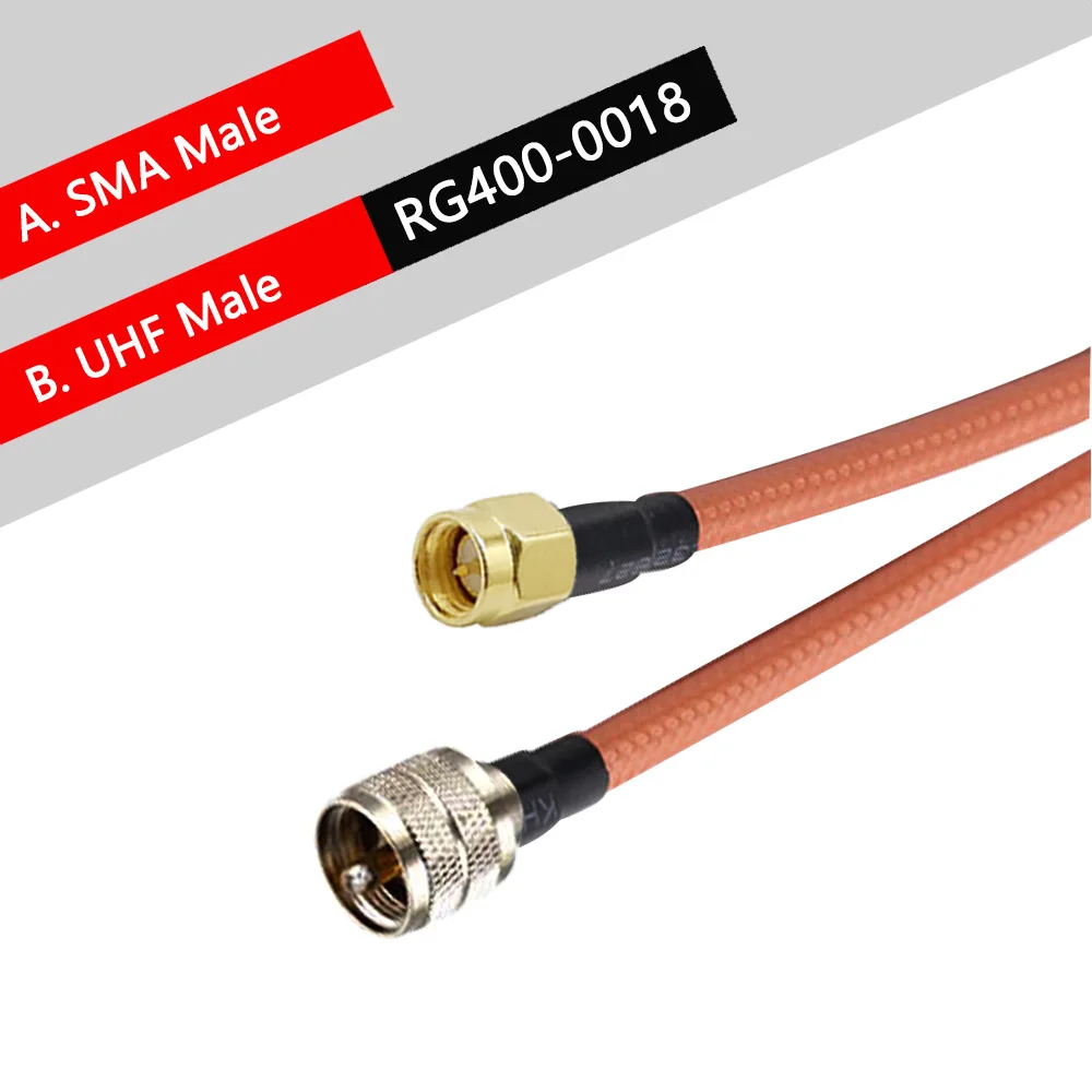 RG400 Cable SMA Male to UHF Male RF Adapter  50 Ohm Semi-Flexible Coaxial Pigtail High Frequency Test Jumper for Electronics