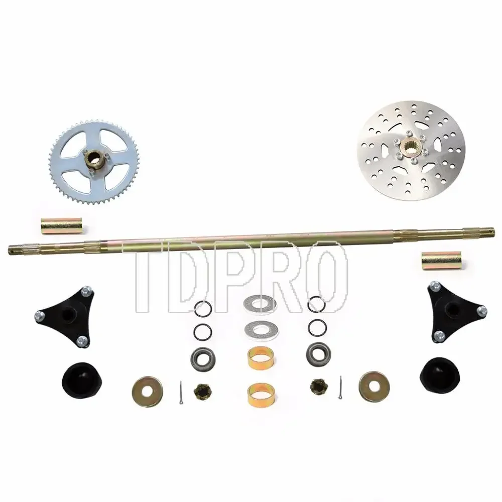 740mm ATV Quad Go Kart Rear Axle Assembly Kit Complete Wheel Brake Hub Disc Rotor for Drift Trike Buggy