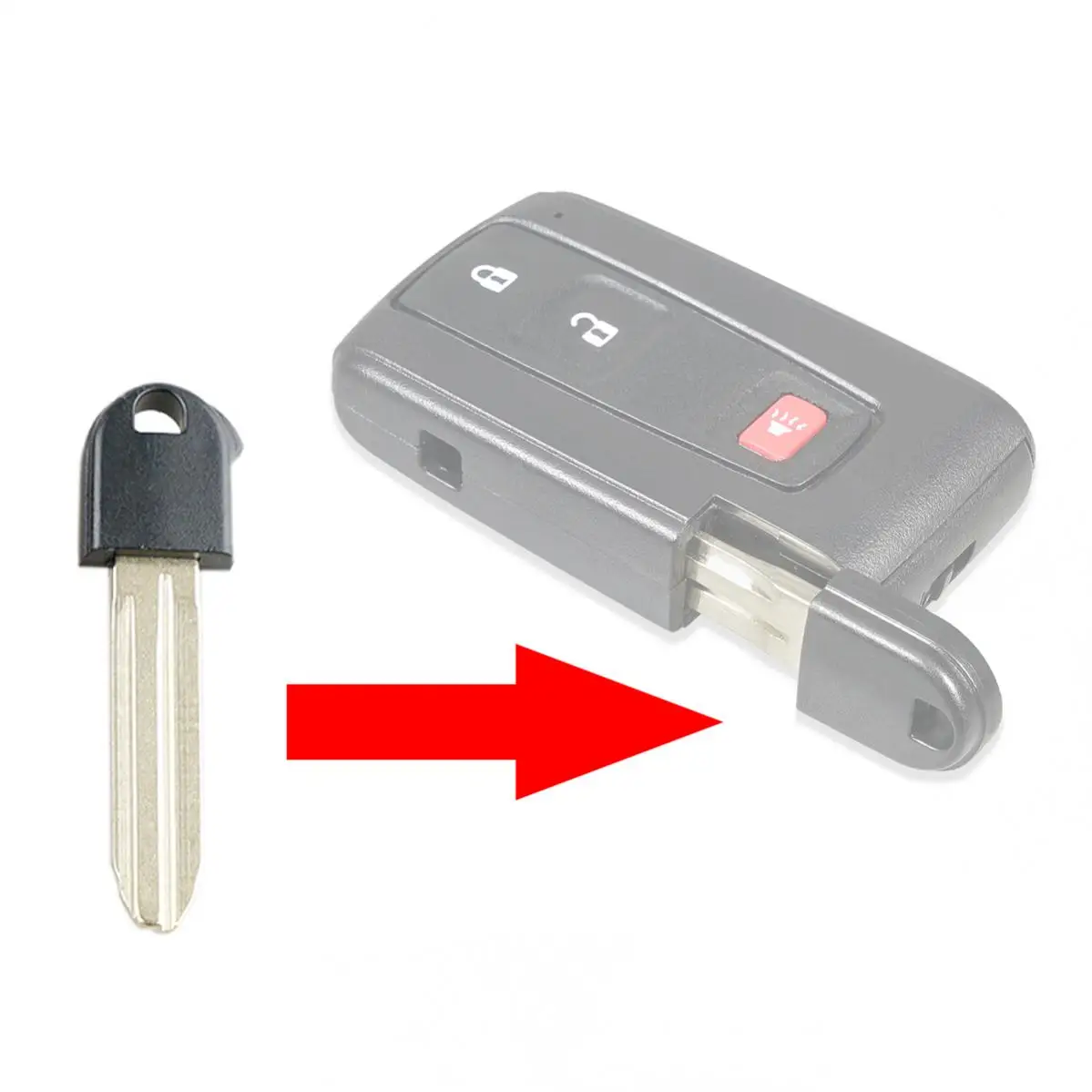 Car Key Remote Insert Uncut Blade Replacement Keyless Fit for Toyota / Prius, Spare Smart Key Entry Case Shell Accessory