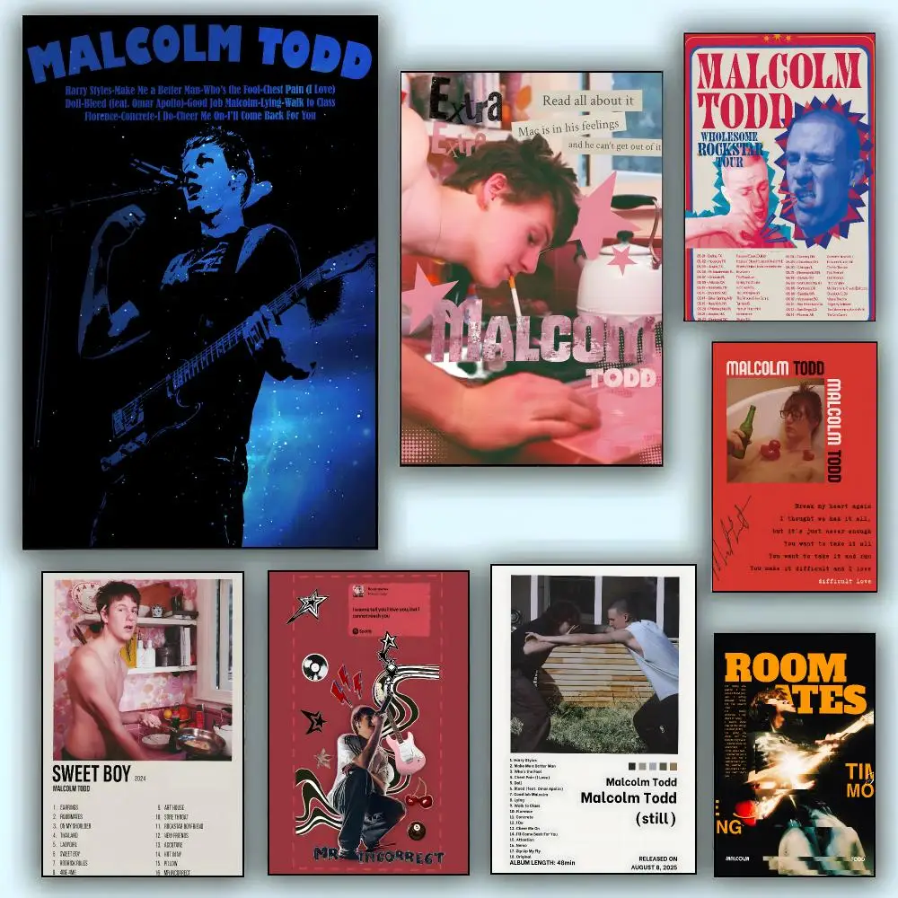 Creator pop Singer M-Malcolm Todd Poster Aesthetic Wall Art Canvas Poster Room Decoration Items Bedroom Decor