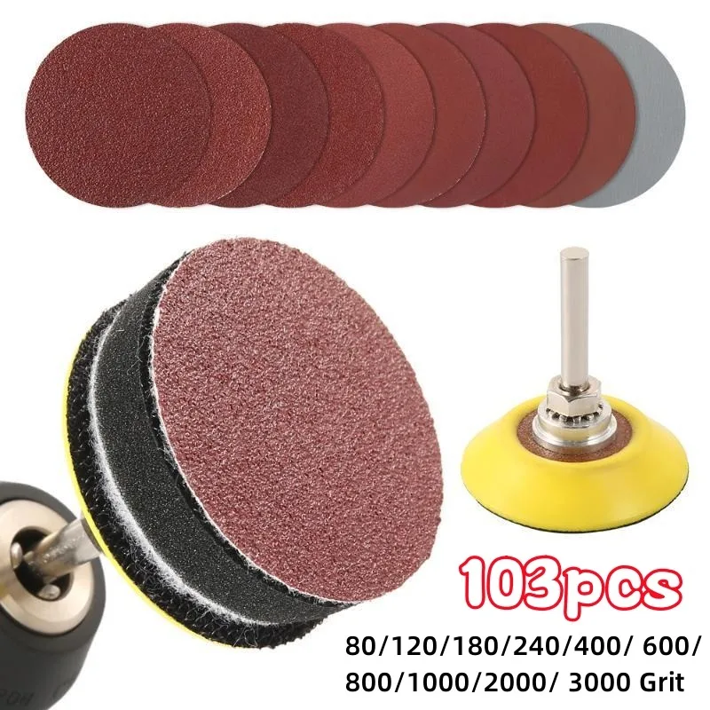 

103Pcs Sanding Discs Pad Stickyback Sandpaper Sander Disk Abrasive Sand Paper Abrasive Polishing Pad Kit for Dremel Rotary Tool