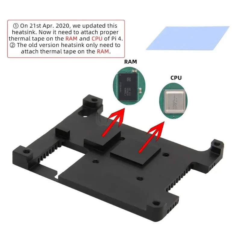 Pi 4 Embedded Armor Aluminum Alloy Heatsink Compatible with  Pi 4 Model B and RPi 4 Expasnion Board Only