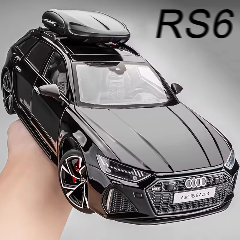 1:18 A6L RS6 Avant Station Diecast Model Alloy Car Toy Front Wheel Steering 6 Doors Opened Rubber Tires Vehice Boy Birthday Gift