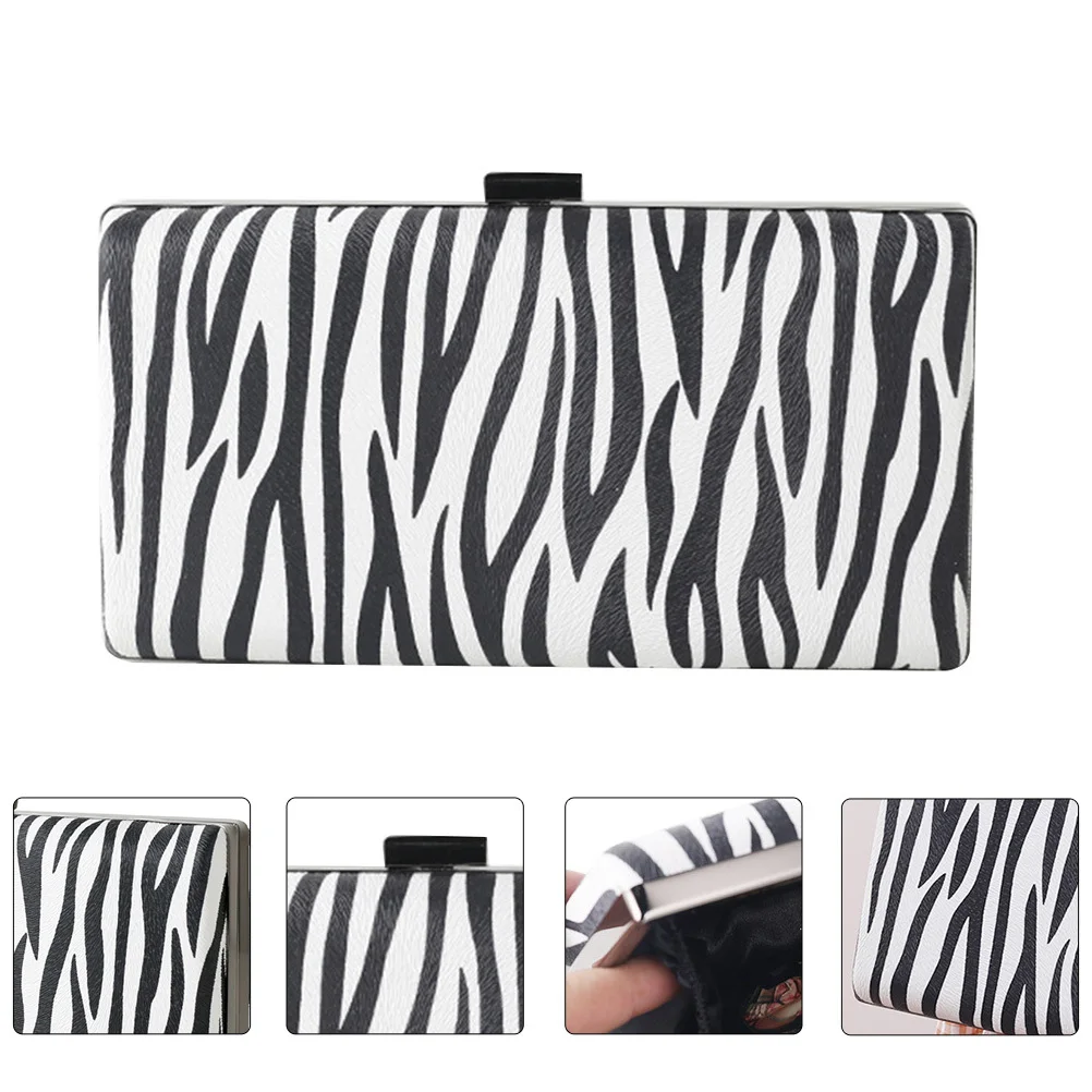 

Zebra Stripe Evening Bag Portable Personalized Pouch For Women All Match Style Party Banquet Fashion Pu Handbag Storage Pouch