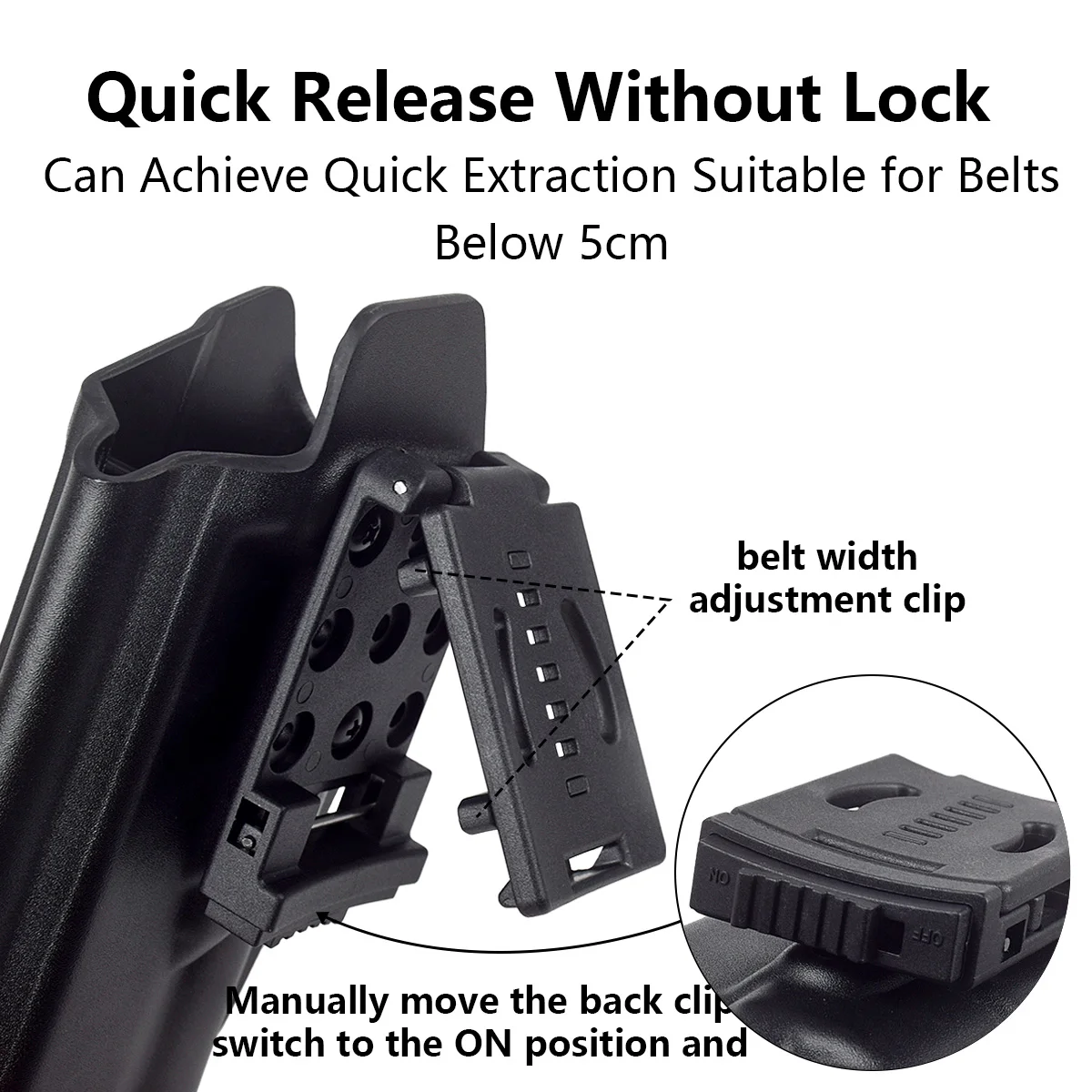 Funda IWB para Glock 17 19 19X 45 con linterna Surefire X300 Ultra - imagen 3