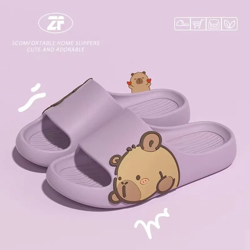

New Women's Sandals And Slippers, With Thick Soles And Cute Cartoon Quick Drying Slippers OnThe Outside Indoor Soft Bathroom