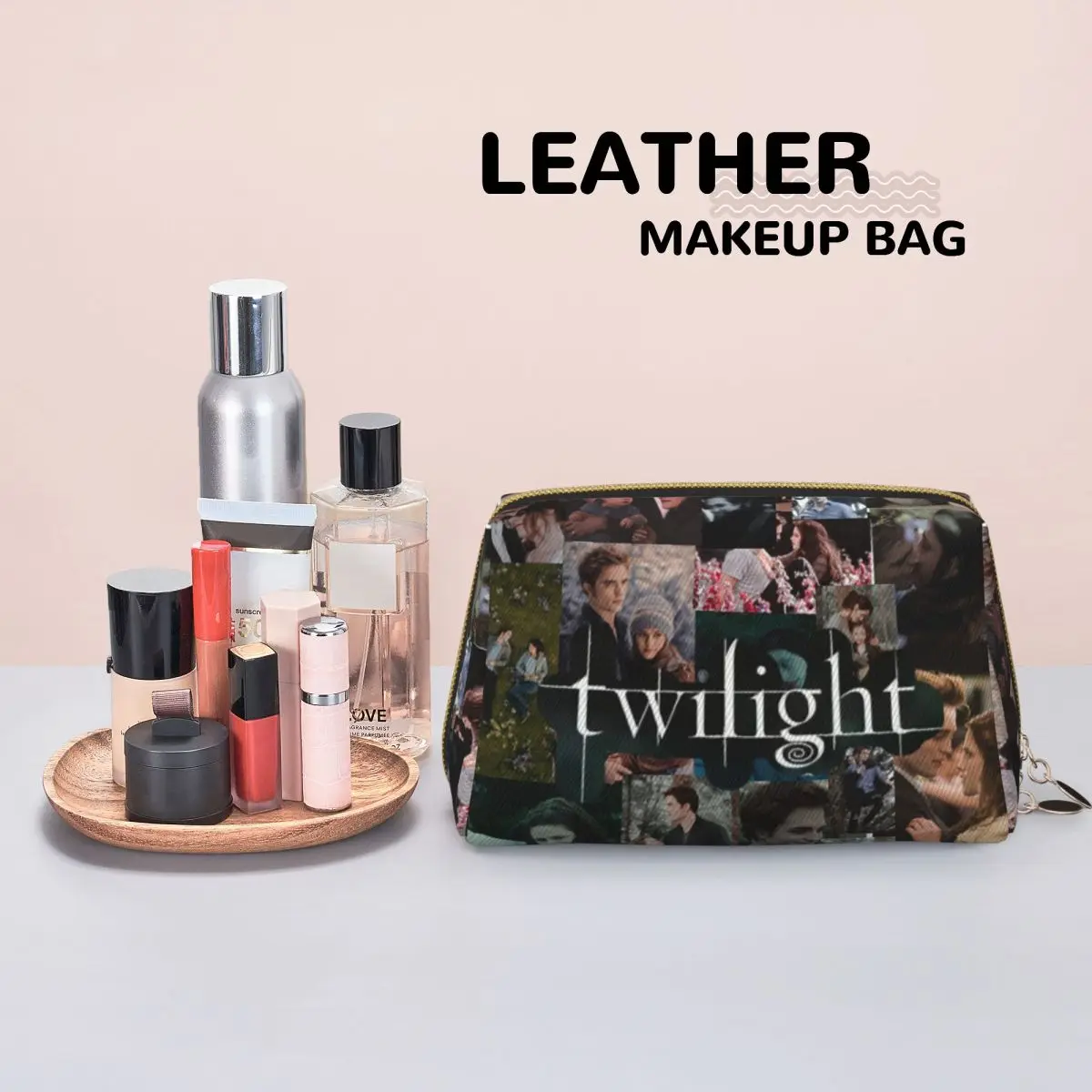 Edward Cullen Twilight Women Cosmetic Bag Travel Makeup Organizer Pouch Toiletry Storage Dopp Kit Box