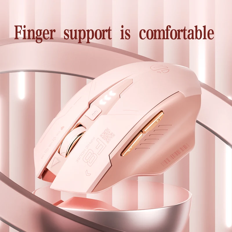 INPHIC F8 Girls Wireless Mouse ricarica ragazze Office Light Sound suono ergonomico della luce confortevole ricarica portatile Typec da 2.4G