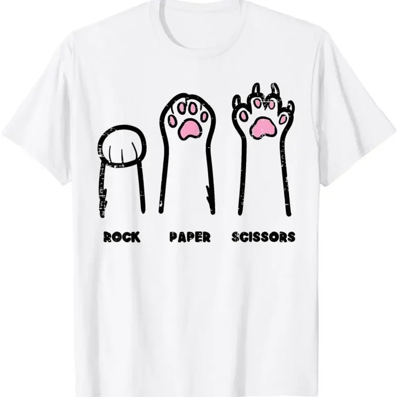Rock Paper Scissors Cat Paws Funny Boys Girls Kids Toddler T-Shirt