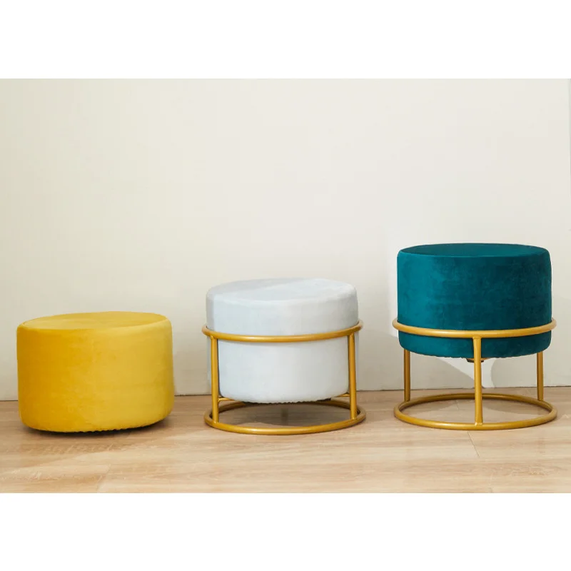 كرسي حذاء قماشي قابل للتعديل ، ديكور منزلي ، أثاث كرسي ، كرسي فلانيل ، غرفة معيشة عثماني ، مقاعد مستديرة ، ارتفاع