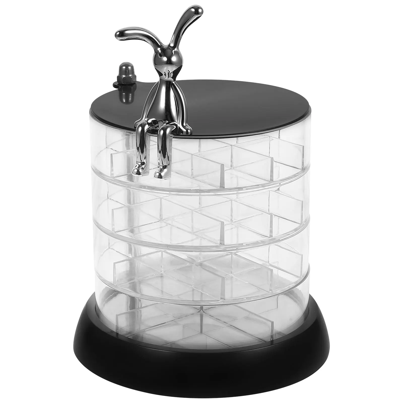 

Makeup Organizer Desktop Rabbit Jewelry Storage Box Multifunctional Holder for Lipsticks Earrings Necklaces Cosmetics