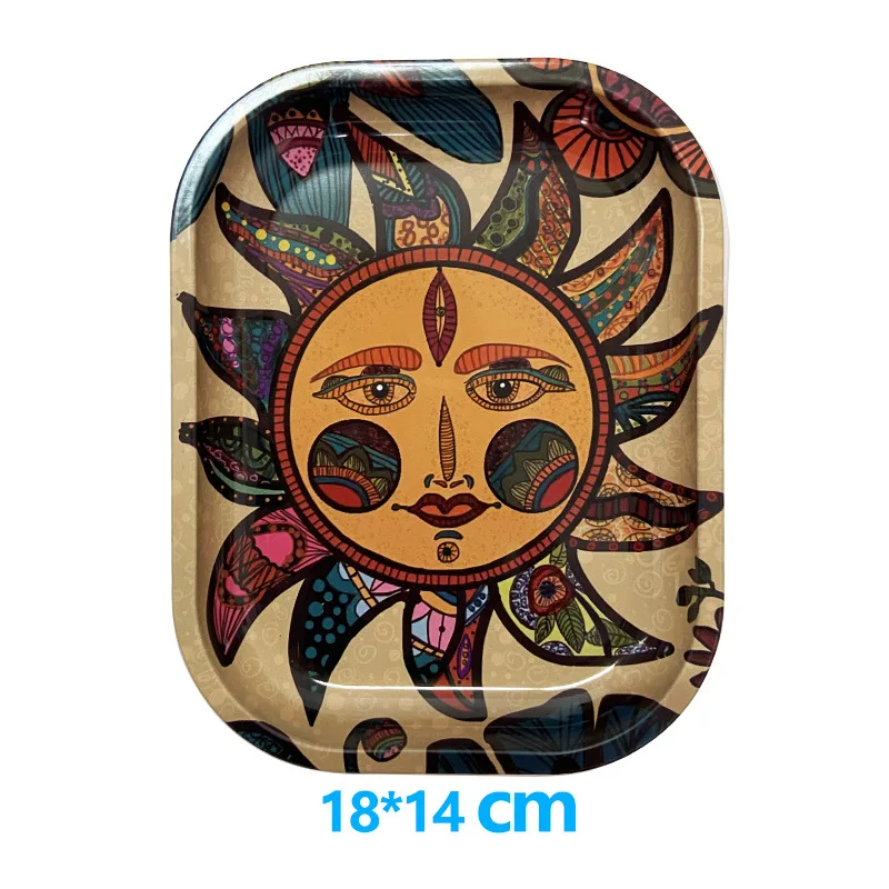 180*140mm Storage Case Metal Tray Rolling Tinplate Smoking Accessories Snack Dried Fruit Organizer Dessert Food Plate