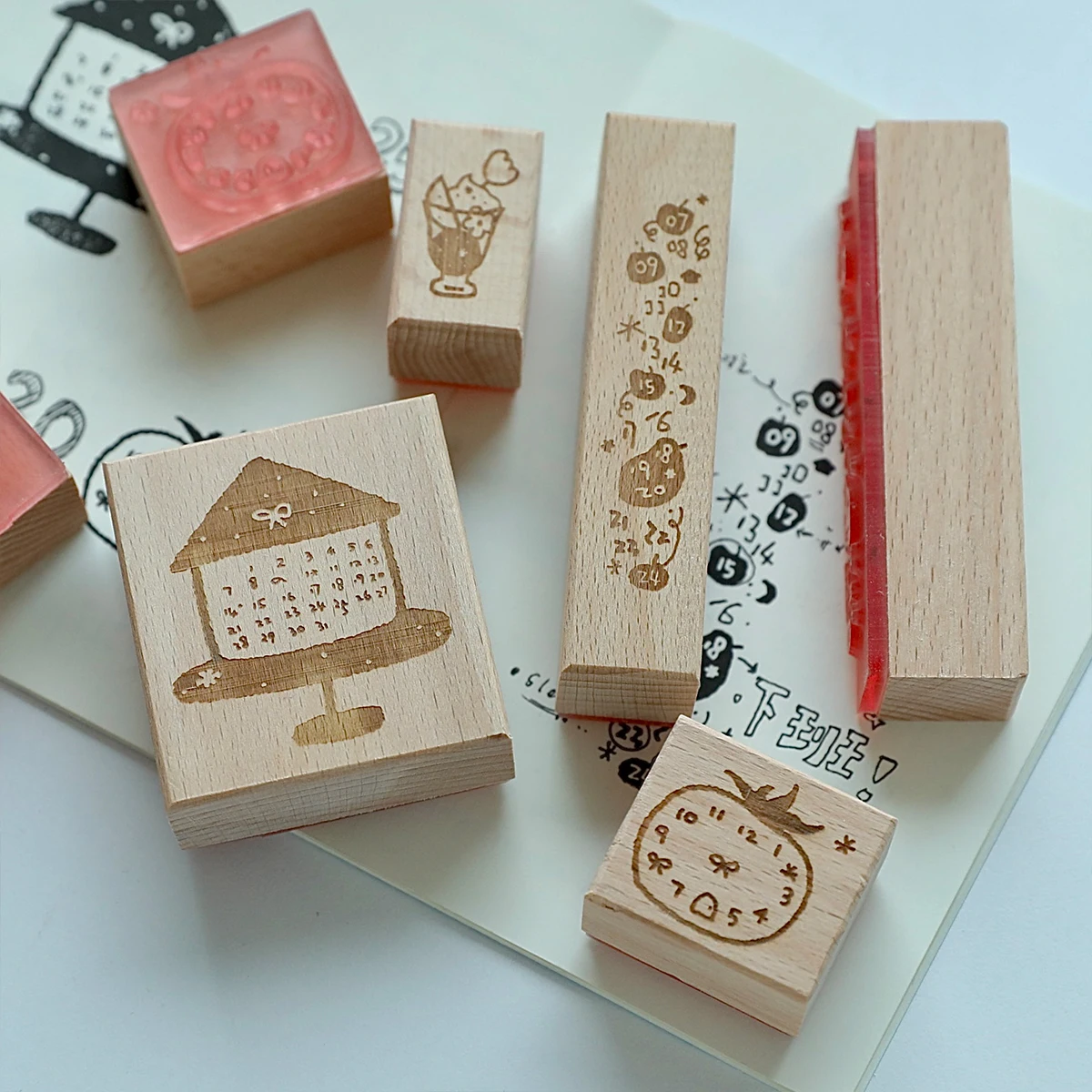 طوابع وظيفية ختم الخط الزمني ديكور لتقوم بها بنفسك سكرابوكينغ خشب الزان طوابع خشبية للمخططين المجلات نمط صغير عتيق