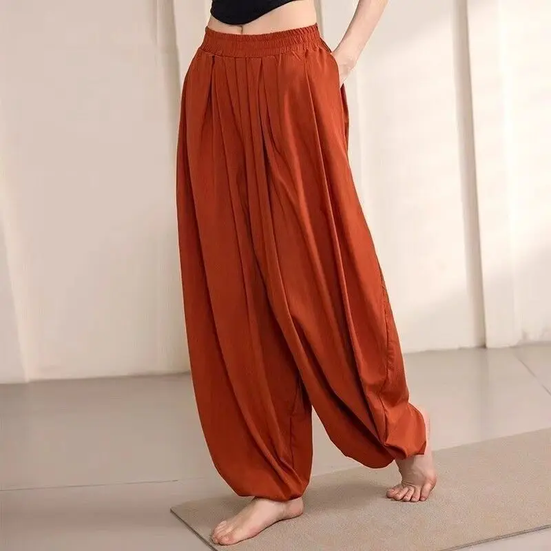 Summer New Yoga Lantern Pants Women's Dance Practice Suit Loose Slimming Maternity Pants Fashionable Cuffed Pants
