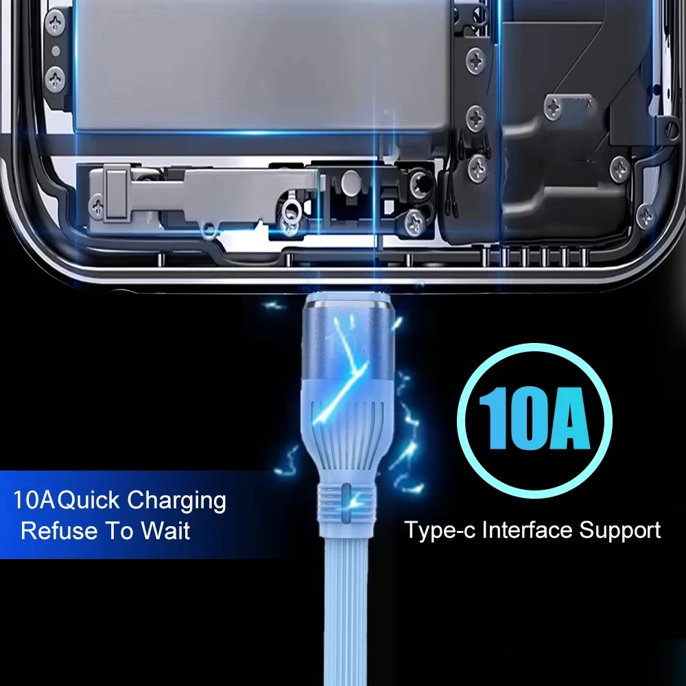 NNBILI 120W 10A USB A To Type C Cables Super Fast Charging For Sansung Xiaomi Mi Huawei Android Phone Tablet USB-C Data Cord