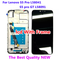 Best Working Glass Sensor LCD Display Touch Screen Digitizer Assembly with Frame For Lenovo S5 Pro L58041 S5Pro GT