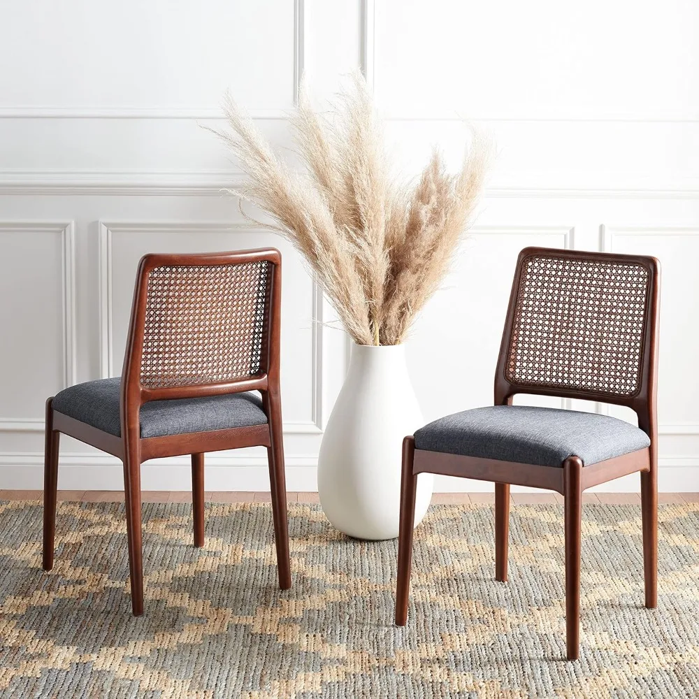 Home Collection Reinhardt Rattan Cushion Dining Chair (Set of 2) -Fully Assembled DCH8800D-SET2, Brown/Grey