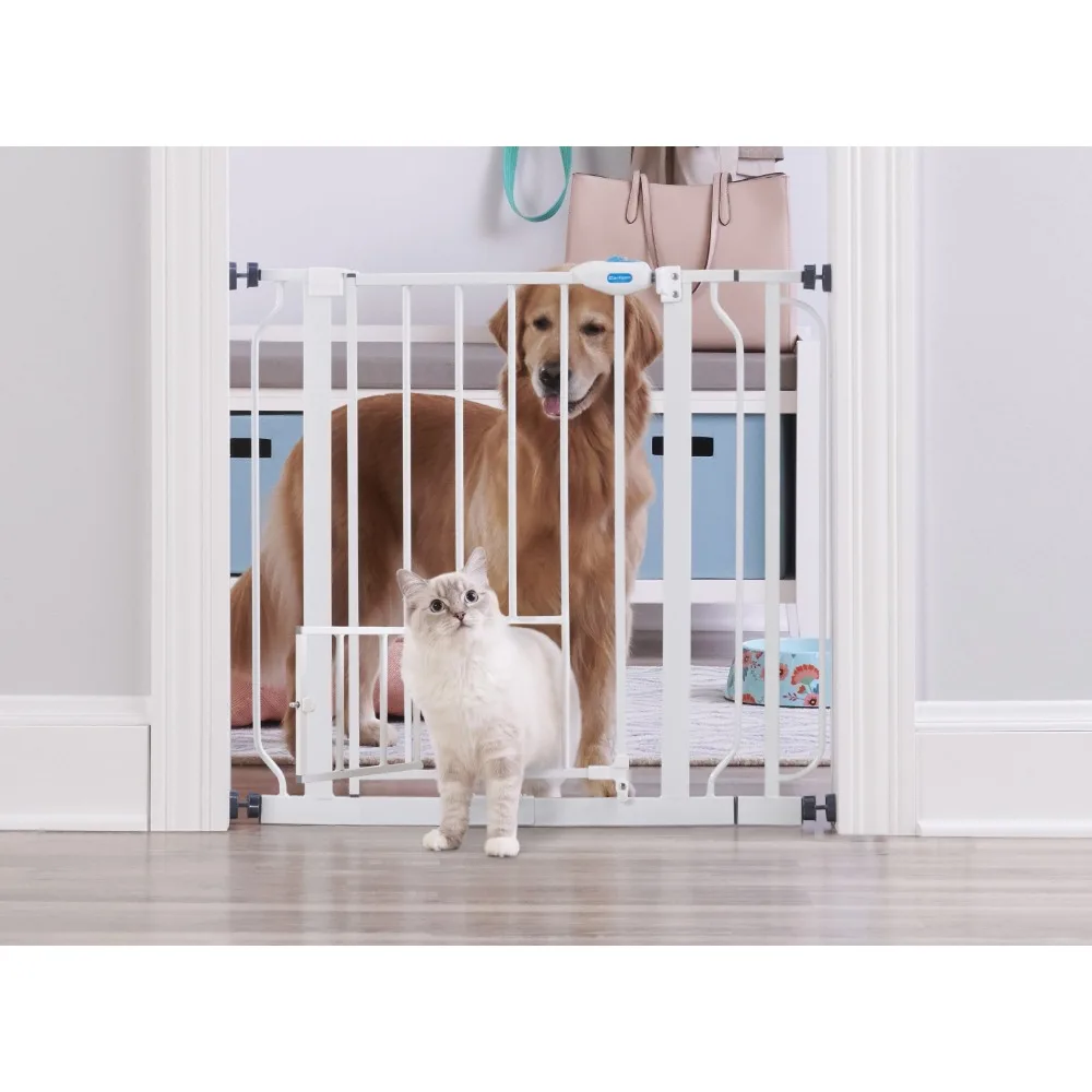 

Extra Wide Walk-Through Pet Gate with Small Pet Door, Fits Openings 29"-36.5" Wide, Metal