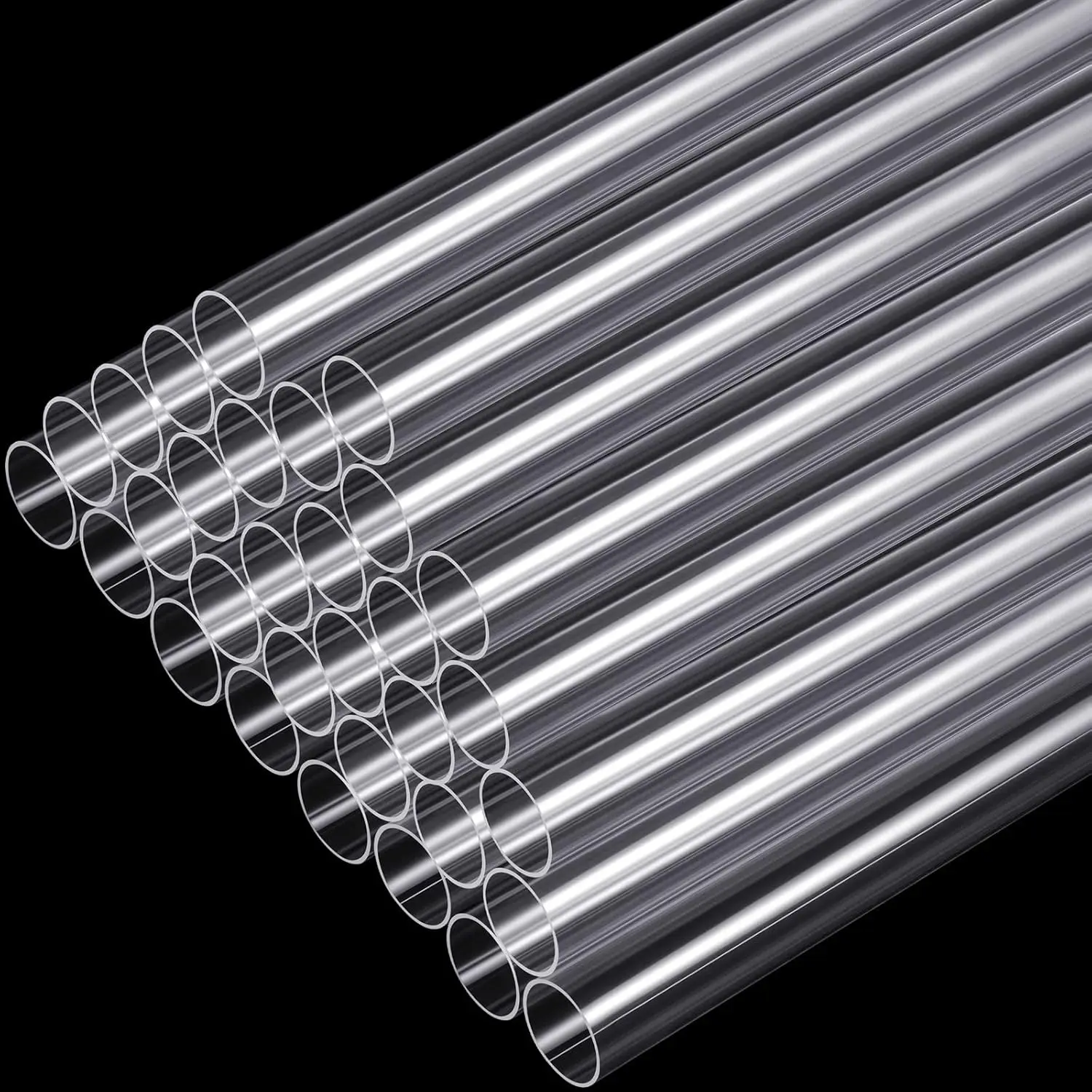 

30Pcs Naxilai Acrylic Tube Rigid Pipe Round Cylinder Clear Pipe Plastic Hard DIY Acrylic Tube for Advertising Lighting